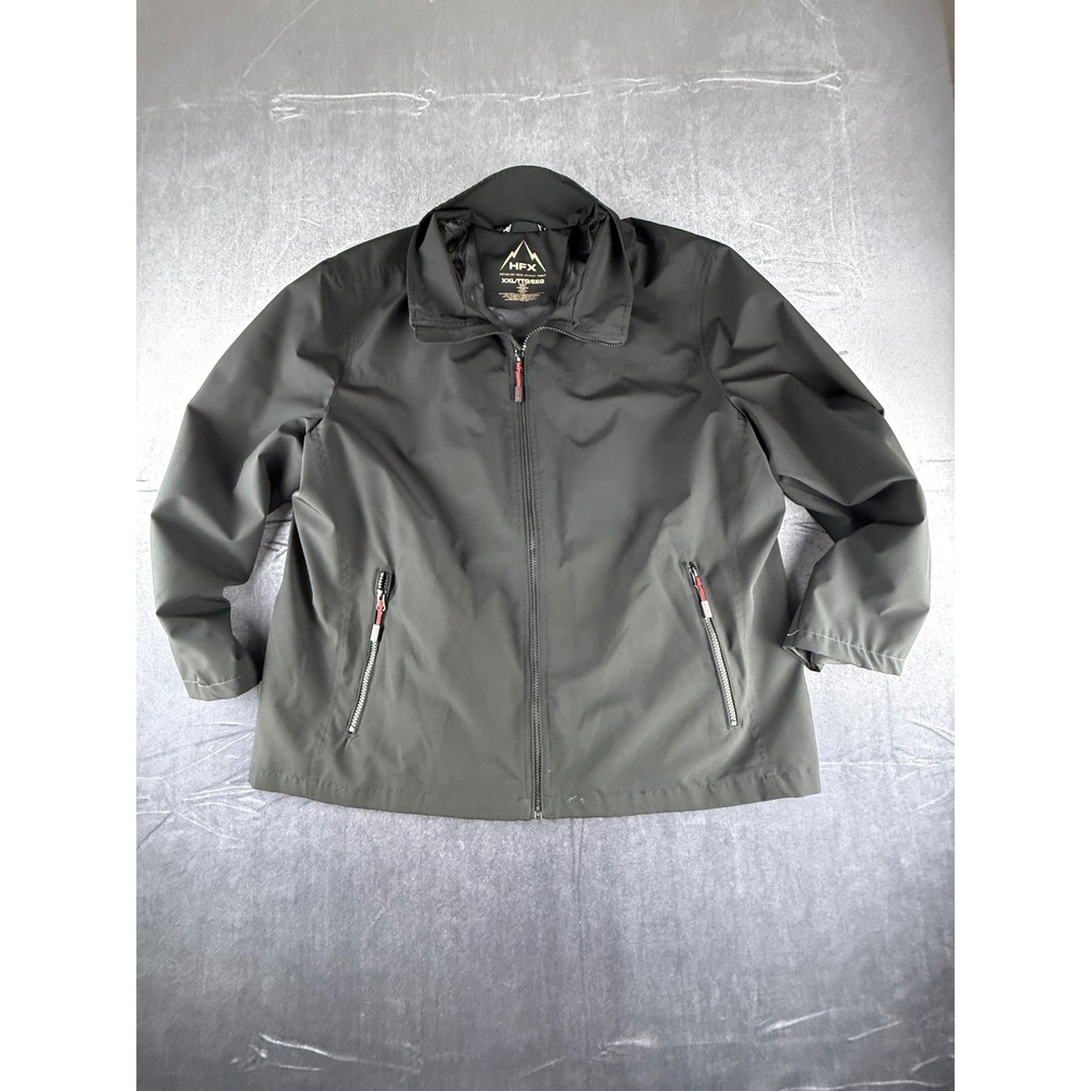 HFX Performance Mens Softshell Jacket Black Full Zip Stretch Mesh Lined XXL